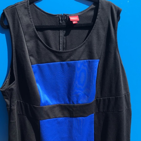 Merona 4X Black and Blue Color-block Sleeveless Dress - Picture 2 of 5